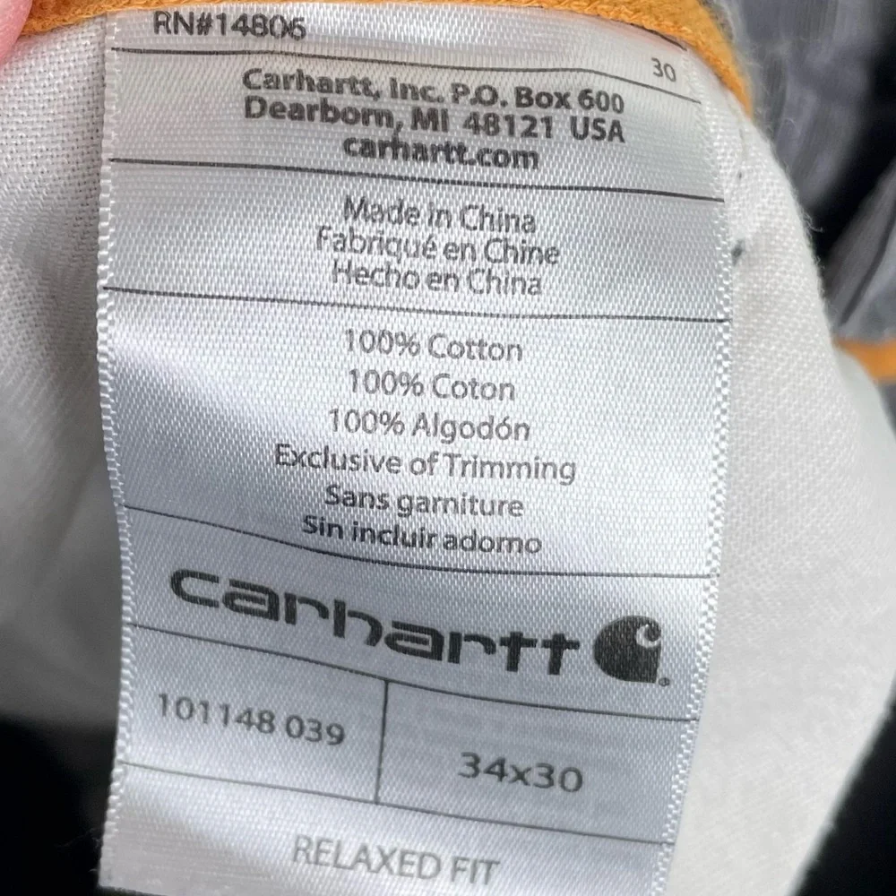 Carhartt Force Relaxed Fit Ripstop Cargo Work Pants Size 34 x 30 Tappan Gray